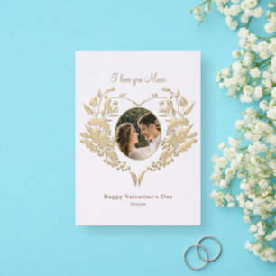 Heart Love Valentines Letterpress Photo Cards