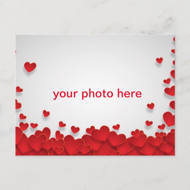 Heart love with photo postcard (Front)