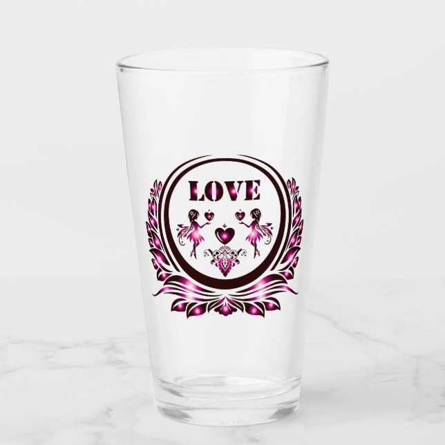 Heart Lover Drinkware Glass (Front)