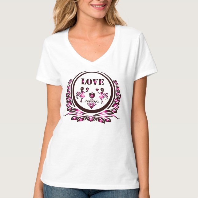 Heart Lover Women V-Shirt T-Shirt (Front)