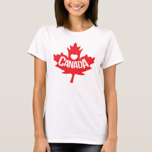 Heart loves Canada maple leaf t-shirt