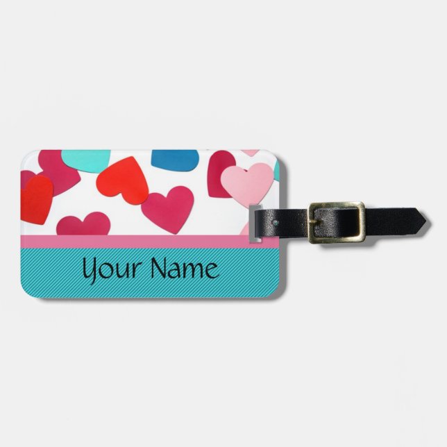 Heart Luggage Tag Template (Front Horizontal)