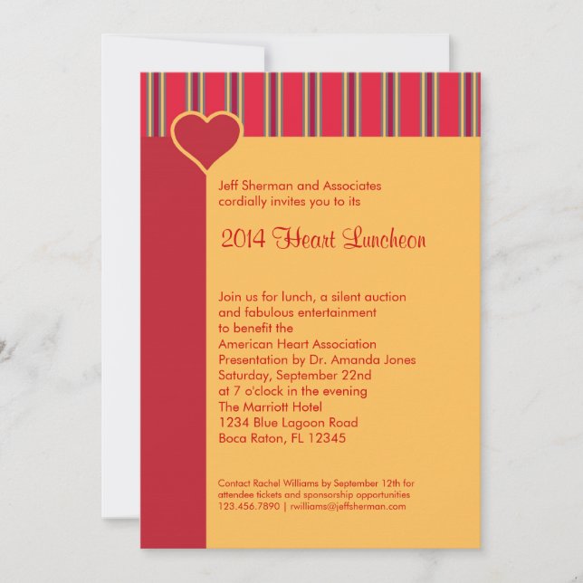 Heart Luncheon Fundraising Event Invitation (Front)