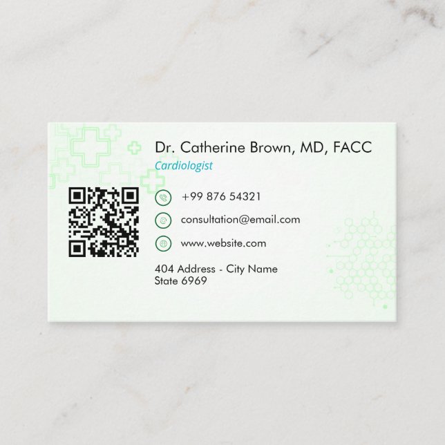 Heart & Lung Recovery Therapy | Light Green  Business Card (Front)