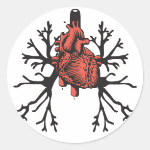 Heart & Lungs Classic Round Sticker
