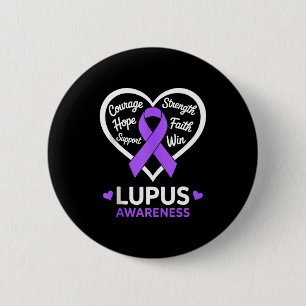 Heart lupus awareness month sle purple ribbon button