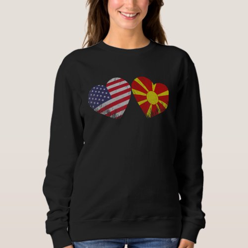 Heart Macedonian American Flag Patriotic Family He Sweatshirt