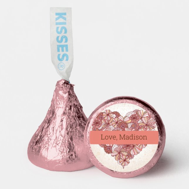 Heart made of hand drawn flowers hershey®'s kisses® (Front)