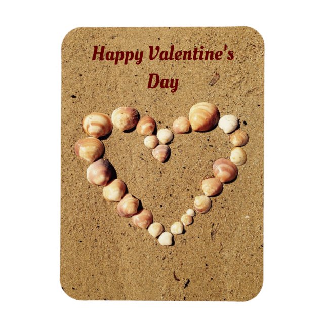 Heart Made Of Seashells Magnet (Vertical)