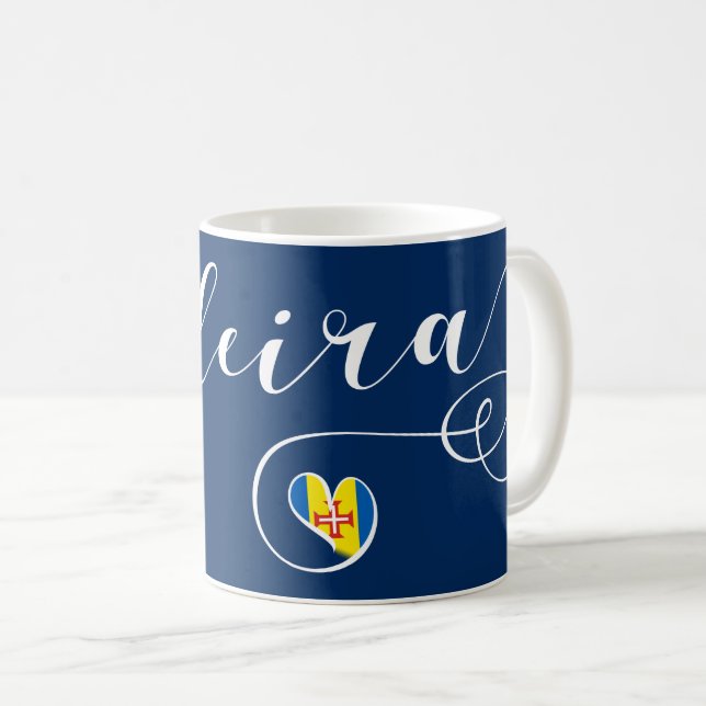 Heart Madeira Flag, I Love Madeira, Portugal Coffee Mug (Front Right)