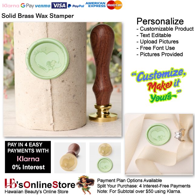 Heart Magic Apple Green Wax Stamper (Loving Heart Apple Green Wedding Envelope Office Supplies Wax Seal Stamp.)