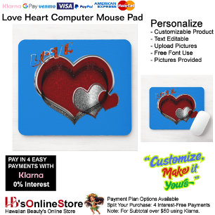 Heart Magic Blue Mouse Pad