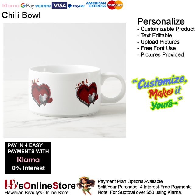 Heart Magic Chili Bowl (Love Heart White Glass Meal Chili Serving Bowl.)
