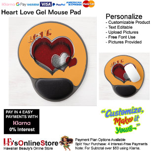 Heart Magic Orange Gel Mouse Pad
