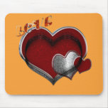 Heart Magic Orange Mouse Pad