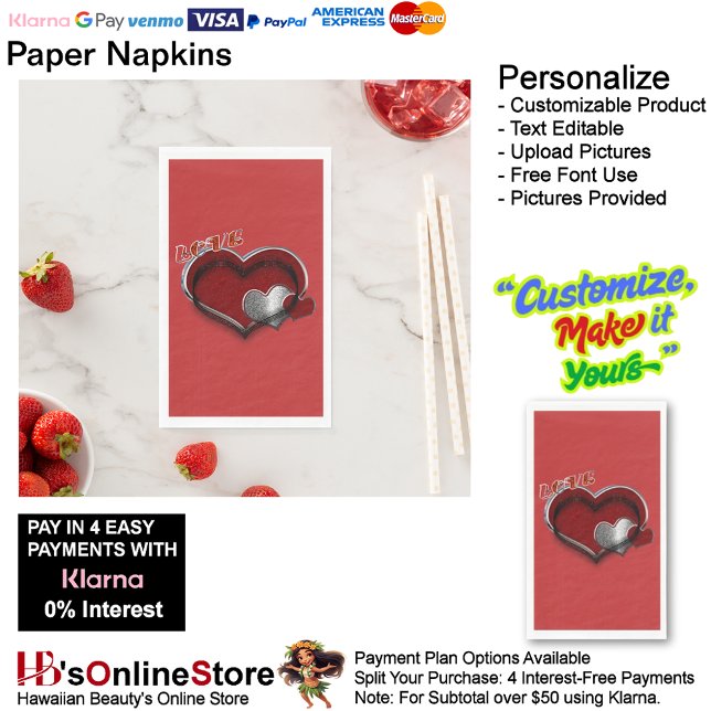 Heart Magic Red Paper Napkin Guest Towel (Love Hearts Red Paper Napkin Guest Towel.)