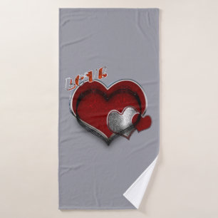 Heart Magic Silver Gray Bathroom Towel Set