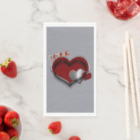 Heart Magic Silver Gray Paper Napkin Guest Towel