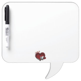 Heart Magic White Dry Erase Board with Pen Holder