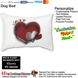 Heart Magic White Small Indoor Dog Bed 