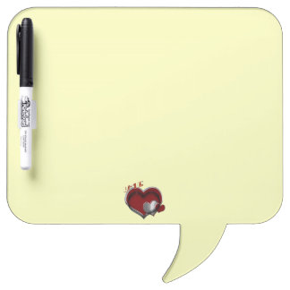 Heart Magic Yellow Dry Erase Board with Pen Holder