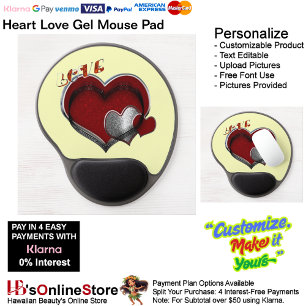 Heart Magic Yellow Gel Mouse Pad