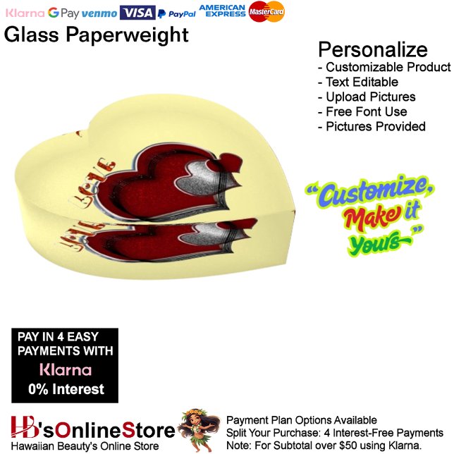 Heart Magic Yellow Paperweight Heart (Heart Magic Yellow Paperweight Heart.)