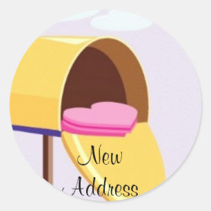 Heart Mailbox Classic Round Sticker