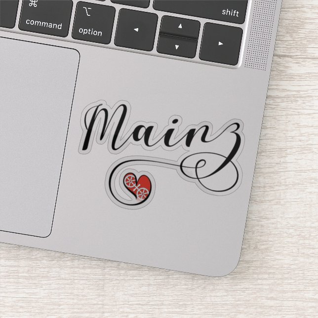 Heart Mainz Flag, I Love Mainz, Meenz Sticker (Detail)