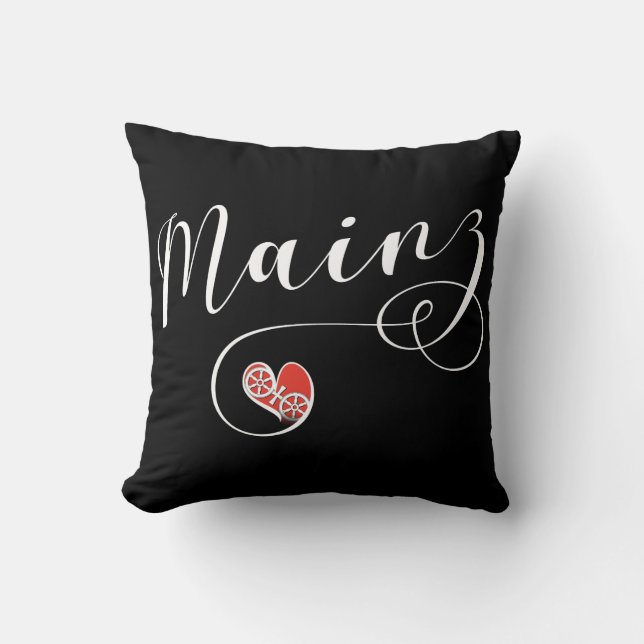 Heart Mainz Flag, I Love Mainz, Meenz Throw Pillow (Front)