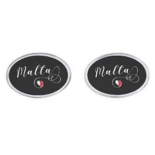 Heart Malta Flag, Maltese Cufflinks