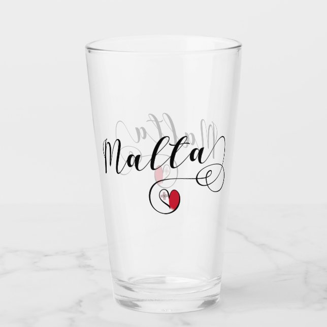 Heart Malta Flag, Maltese Glass (Front)