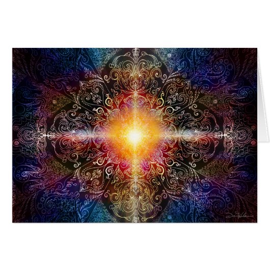 Heart Mandala Colors 1 Cards (Front Horizontal)