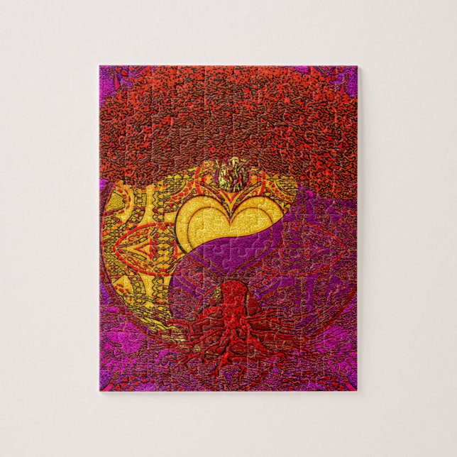 Heart Mandala in Red Jigsaw Puzzle (Vertical)