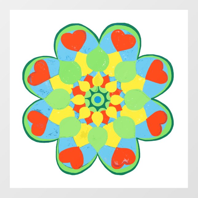  Heart Mandala   Wall Decal (Front)