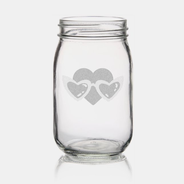 Heart Mason Jar (Glassware)