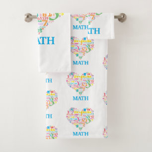 Heart Math Bath Towel Set