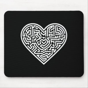 Heart Maze Valentine's  Mouse Pad