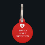 Heart Medical Alert Pet Tag<br><div class="desc">Heart Medical Alert Pet Tag</div>