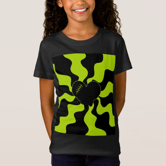 Heart Melt - Lime Green T-Shirt (Front)