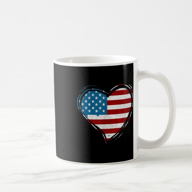 Heart Memorial Day May 25th Patriotic  Coffee Mug (Right)