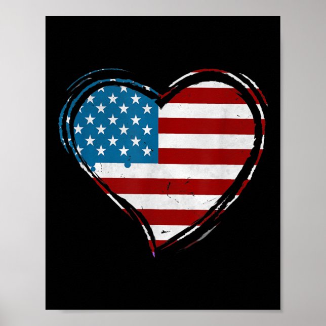 Heart Memorial Day May 25th Patriotic  Poster (Front)