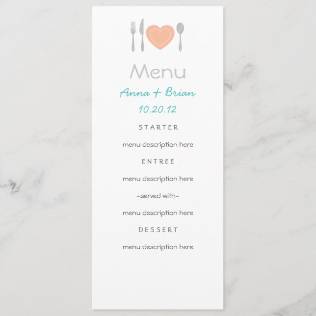 Heart Menu Card (Front)