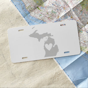 Heart Michigan state silhouette License Plate