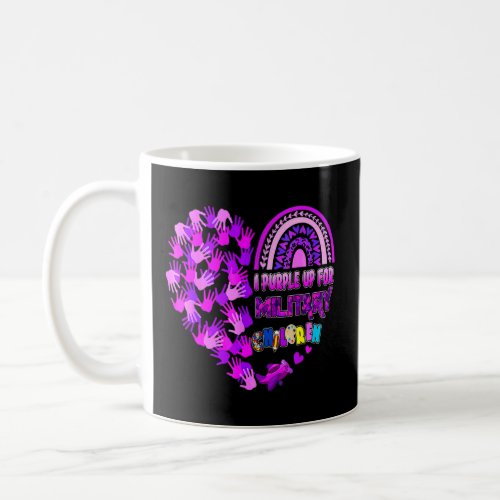 Heart Military Child Month Purple Up For Military  Coffee Mug