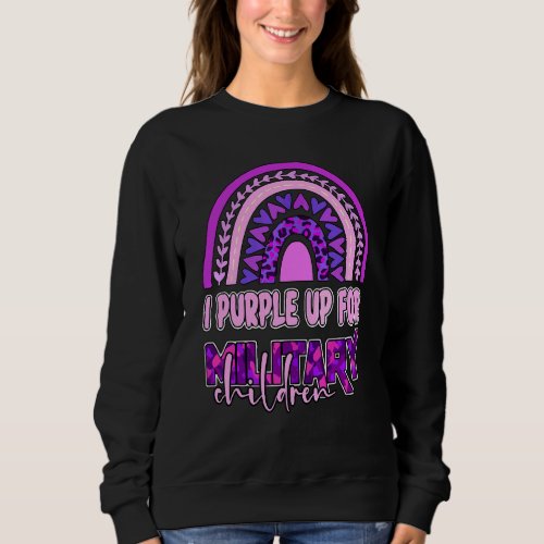 Heart Military Child Month Purple Up For Military  Sweatshirt