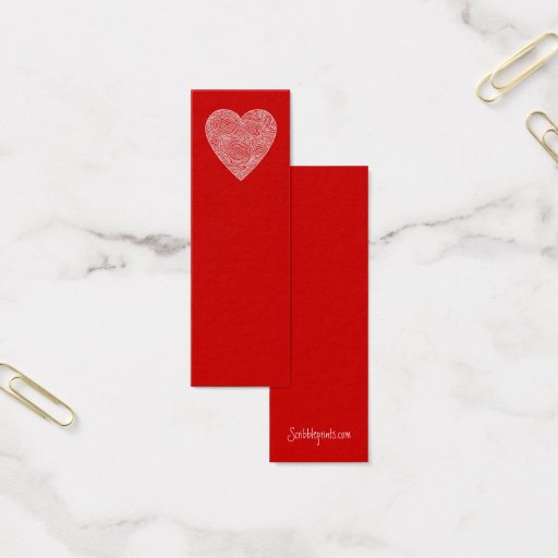 Customizable Heart Mini Bookmarks - Business Card Template