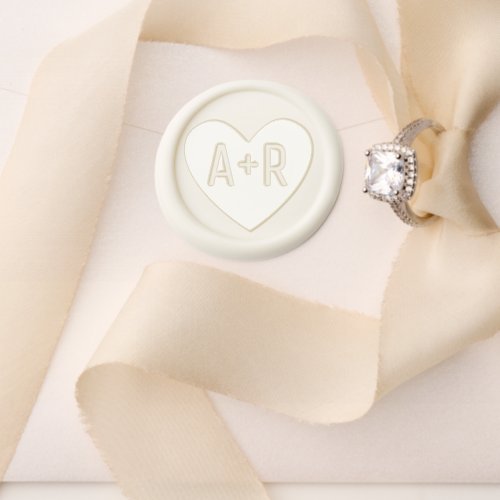 Heart Minimalist Wedding Monogram Wax Seal Stamp