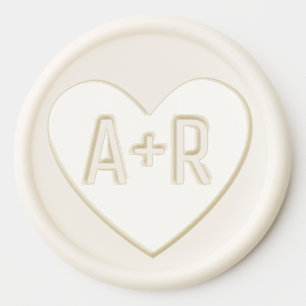 Heart Minimalist Wedding Monogram Wax Seal Sticker