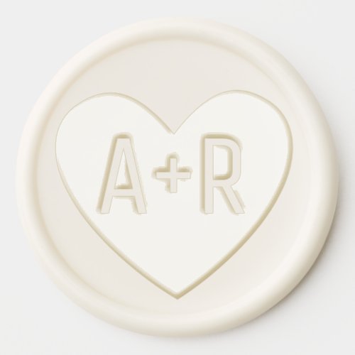 Heart Minimalist Wedding Monogram Wax Seal Sticker